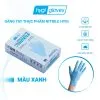 Găng tay thực phẩm Nitrile Hygi, màu Xanh, 100 chiếc