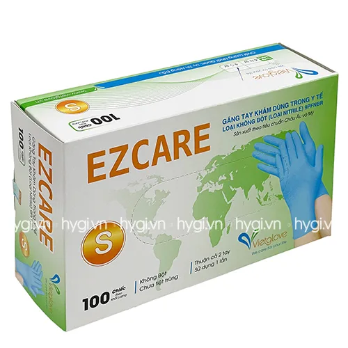 Găng tay cao su Ezcare Vietglove Disposable Nitrile Gloves 4.5gr, màu xanh đậm, 100 chiếc 1 Ezcare 7