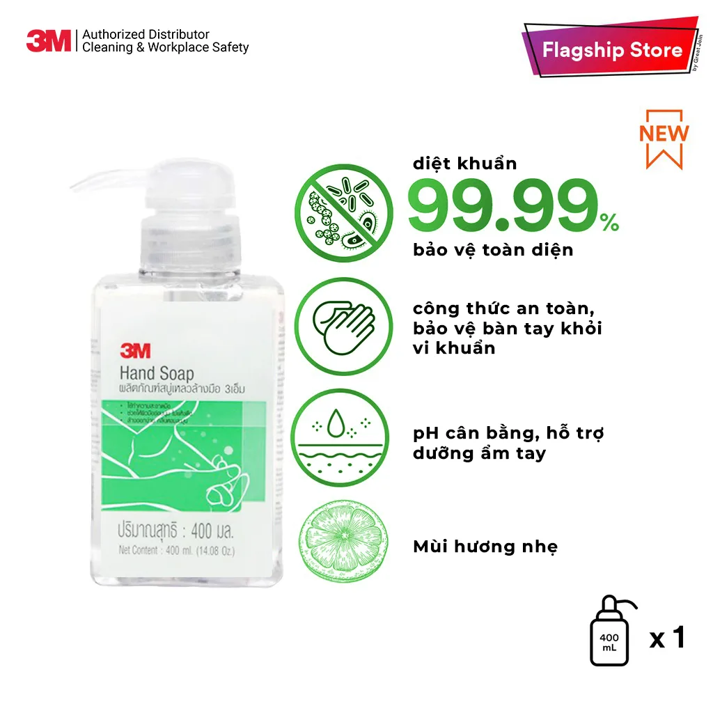 Nước Rửa Tay 3M Hand Soap 400ml 2 Hand soap 3m 6 1