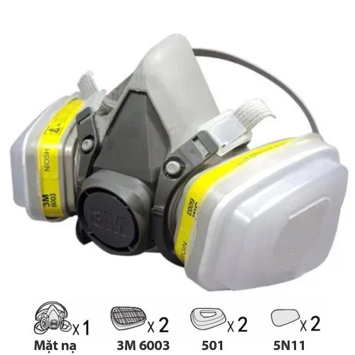 Mặt nạ phòng độc 3M 6200 kèm phin lọc 3M 6003