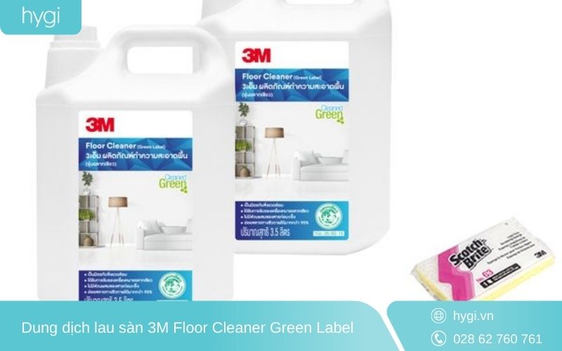 Dung dịch lau sàn đậm đặc 3M Floor Cleaner Green Label