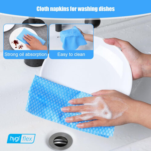 Khăn Vải Không Dệt Hygiflex Wiper Cloths, Màu Trắng, 20 Cái, Kích Thước 30x60cm 12 hygiflex 03